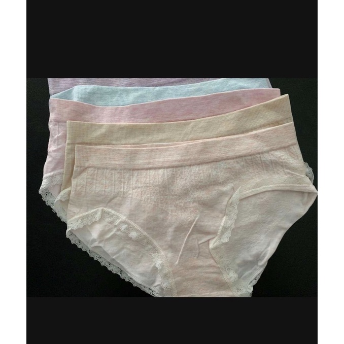Quần Lót Nữ Cotton Cạp Cao Viền Ren Sexy Co Giãn 4 Chiều Thoáng Mát _ Quần chip dệt kim Lưng cao Nâng mông ôm Gọn bụng