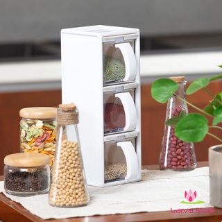 Bộ 3 hộp đựng gia vị Yoko Inochi 640ml *3 nắp trắng - Larva Store