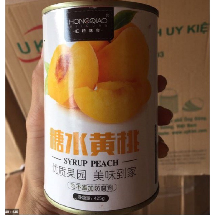 Đào ngâm đóng hộp Hongqiao [Lon thiếc 425gr] | BigBuy360 - bigbuy360.vn