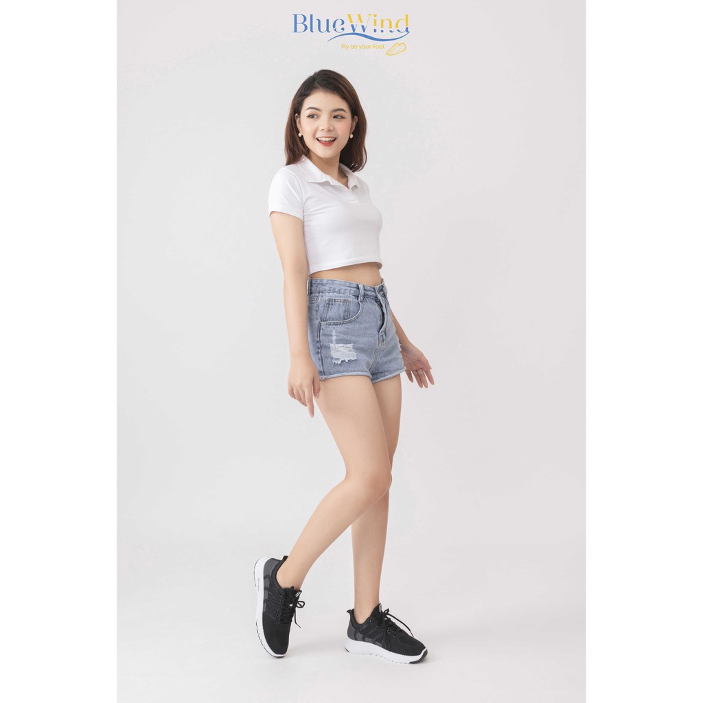 Giày Thể Thao Nữ Vải Dệt Thoáng Khí Đế Mềm Siêu Nhẹ BLUEWIND 68739