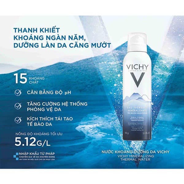 Nước xịt khoáng dưỡng da Vichy 150ml