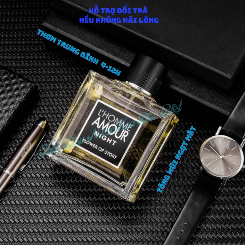 Nước hoa nam 100ml thơm lâu nam tính chính hãng L'homme Amour Night tông ngọt mát-Tinh dầu nước hoa Pháp đặc biệt T686