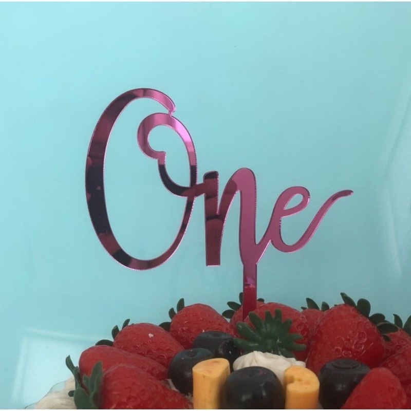 Set 1 que cắm trang trí bánh bằng acrylic hình chữ One St