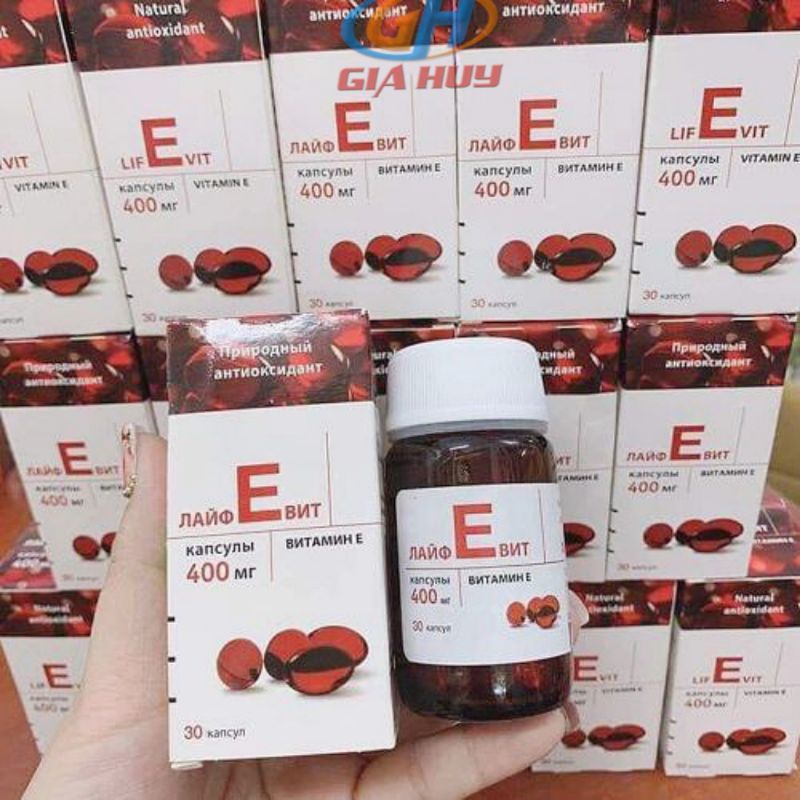 Vitamin E đỏ nga 400mg  lọ thủy tinh 30 viên - đẹp da, chống lão hóa