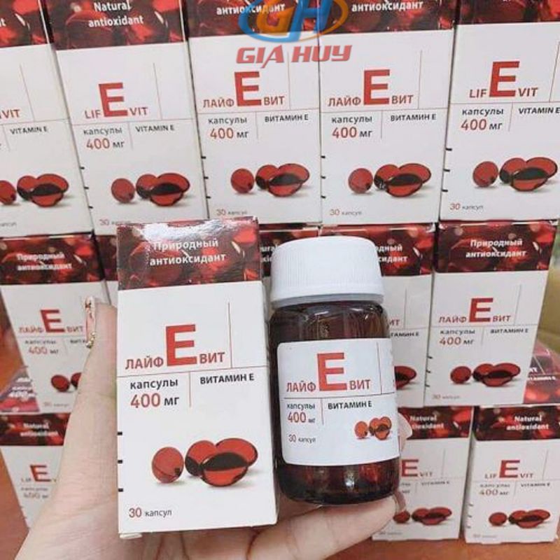 (Chuẩn Auth) VITAMIN E Đỏ Nga 400 IU Lọ Thủy Tinh 30 viên- Hàng Chính Hãng Nga