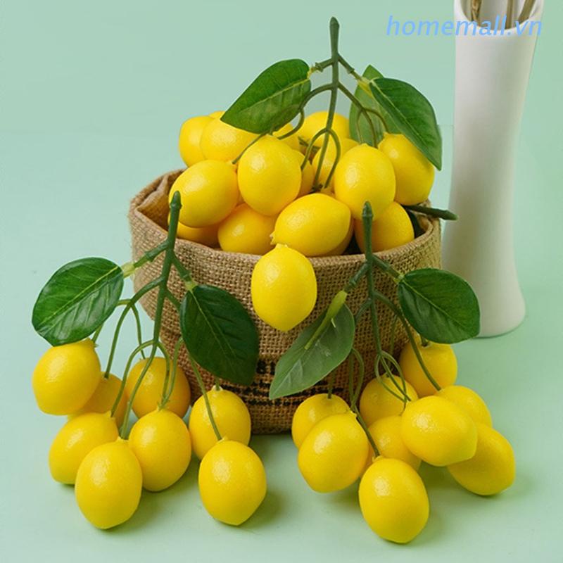 Trái Chanh Giả 9 Đầu Nhân Tạo Màu Vàng Dùng Trang Trí Nội Thất