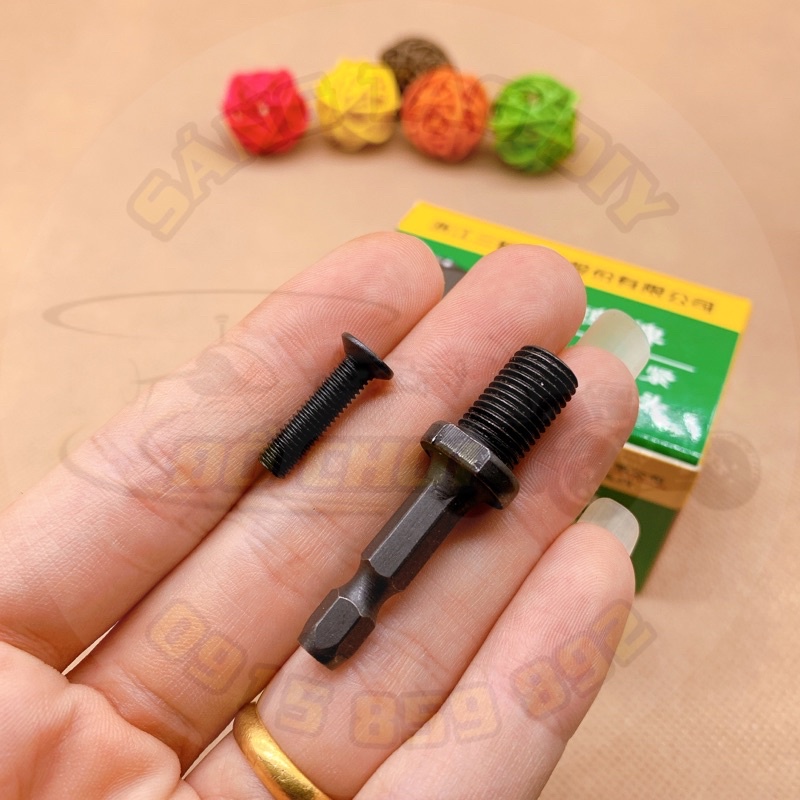 Đầu măng ranh kẹp mũi khoan 0.8-10mm 3/8-24UNF (Đầu Chuyển Đổi Bắn Bắt Vít Lục Giác Sang Máy Khoan)