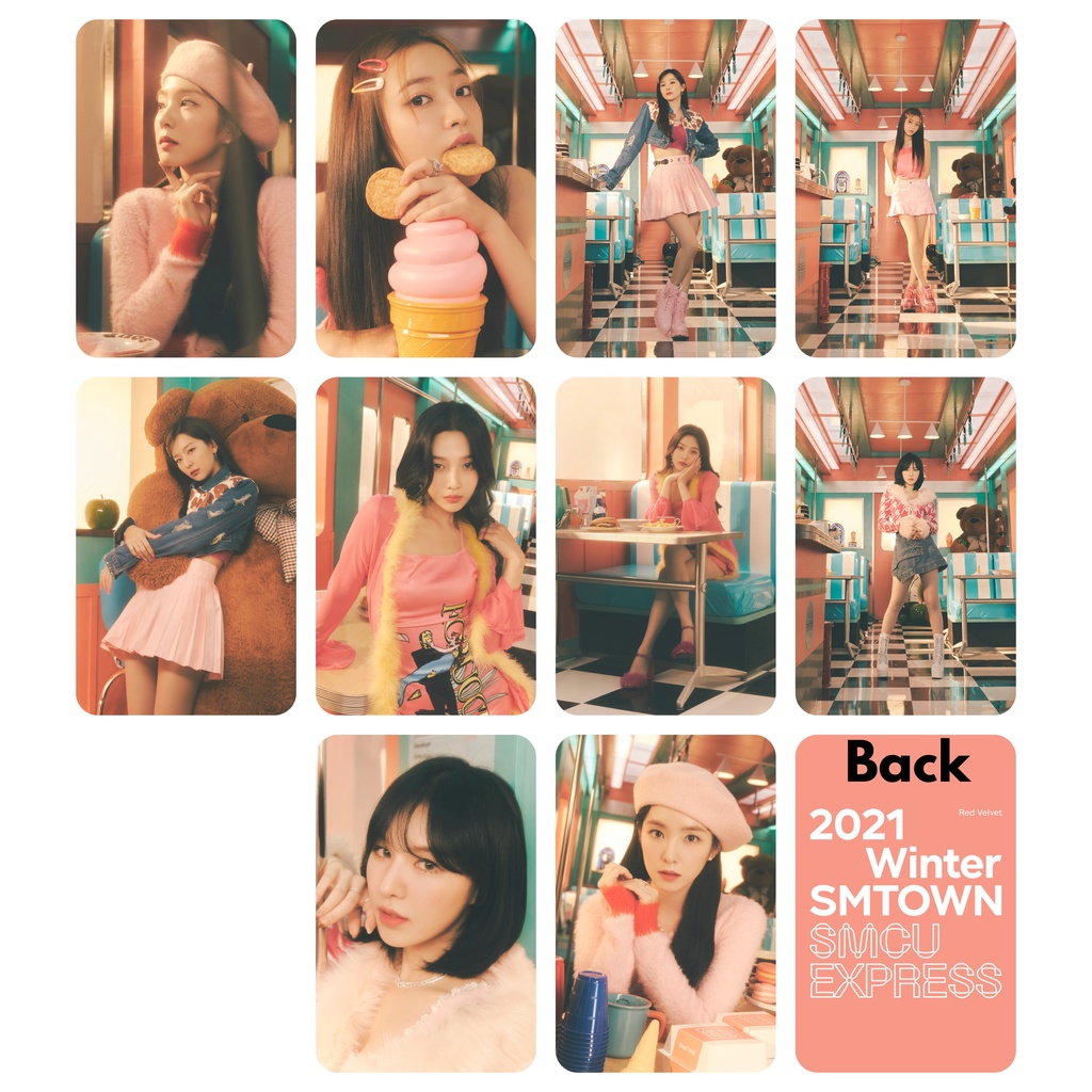 Set 10 card giấy bo góc in 2 mặt ảnh nhóm Red Velvet - SMCU EXPRESS
