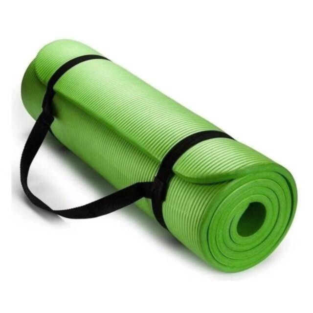 Thảm tập Yoga, Gym, Fitness Cao Cấp có vân sọc dày 10mm TPE Hàn Quốc(Tặng Kèm Túi Đựng Và Dây Buộc Thảm Sang Trọng)