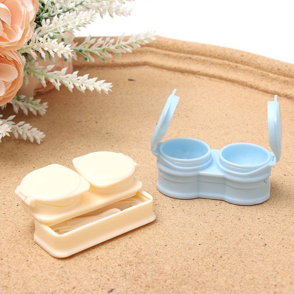Hộp đựng kính áp tròng mini bằng nhựa màu kẹo đơn giản dễ thương