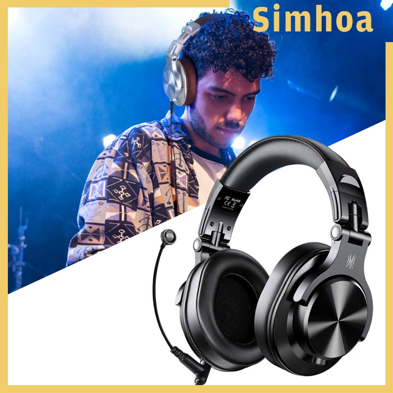 [SIMHOA] A71 Over-Ear Wired Headphones Studio Monitor Headsets with Mic