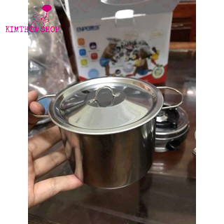 Bộ đồ chơi nấu ăn inox 40 chi tiết cho bé, bộ nồi nấu ăn mini có thể nấu trên lửa