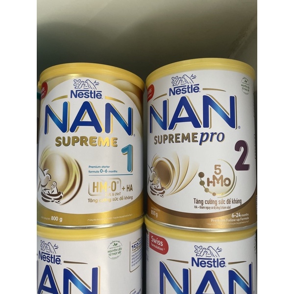 Sữa Bột Nestlé NAN Supreme 1/2 - Hộp 800g (mẫu mơis)