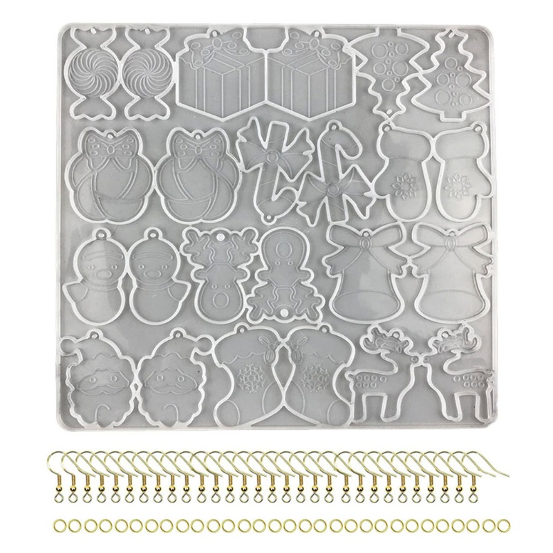 Khuôn Silicone Làm Bông Tai Hình Giáng Sinh