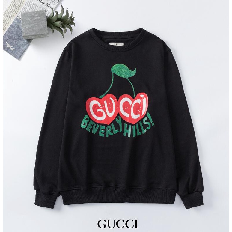 Áo Sweater Cổ Tròn Chất Liệu Cotton In Hình Gucci Thời Trang