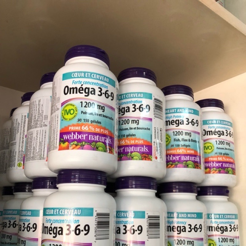 Viên dầu cá omega 3-6-9 - 150 viên Webber Natural ( Canada )