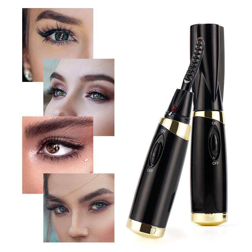 Foreverlily Máy uốn cong mi bằng nhiệt thiết kế nhỏ gọn tiện dụng Beauty Electric Eyelash Curler