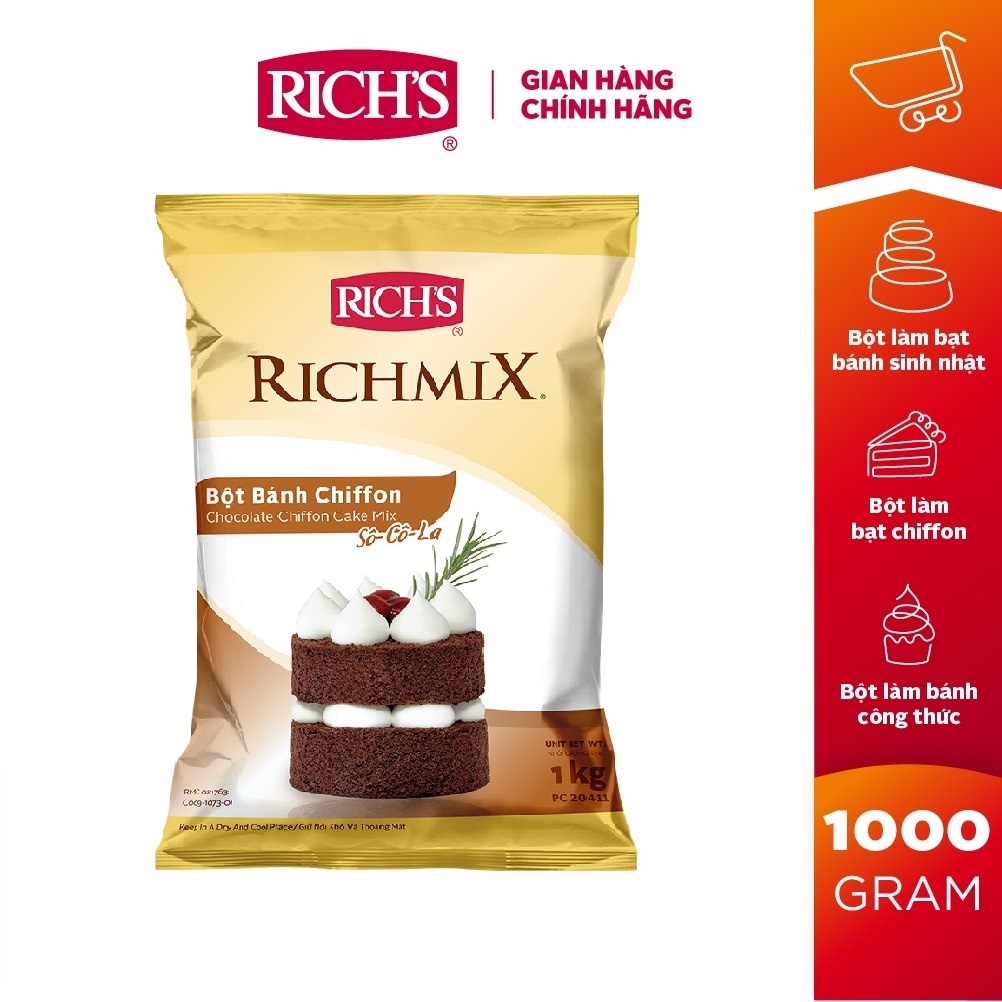 Bột Bánh Chiffon Sô-Cô-La Richmix Túi 1Kg
