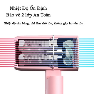 Máy sấy tóc mini  JIASHI gấp gọn tạo kiểu tóc chuyên nghiệp công suất lớn 1000w bảo hành 12 tháng - MST02