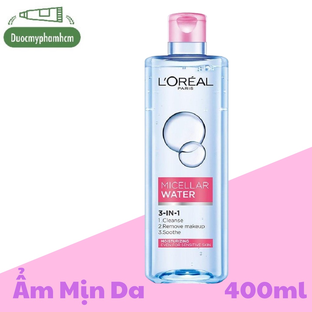 Nước tẩy trang L'Oreal Paris 3-in-1 Micellar Water 95ml và 400ml