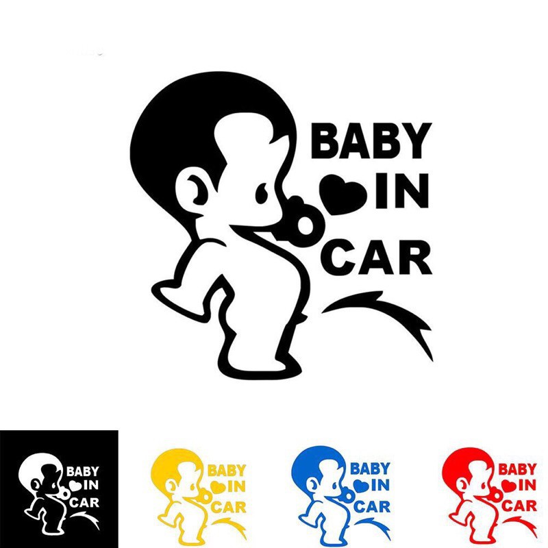Sticker decal dán trang trí ô tô chữ “ BABY IN CAR “