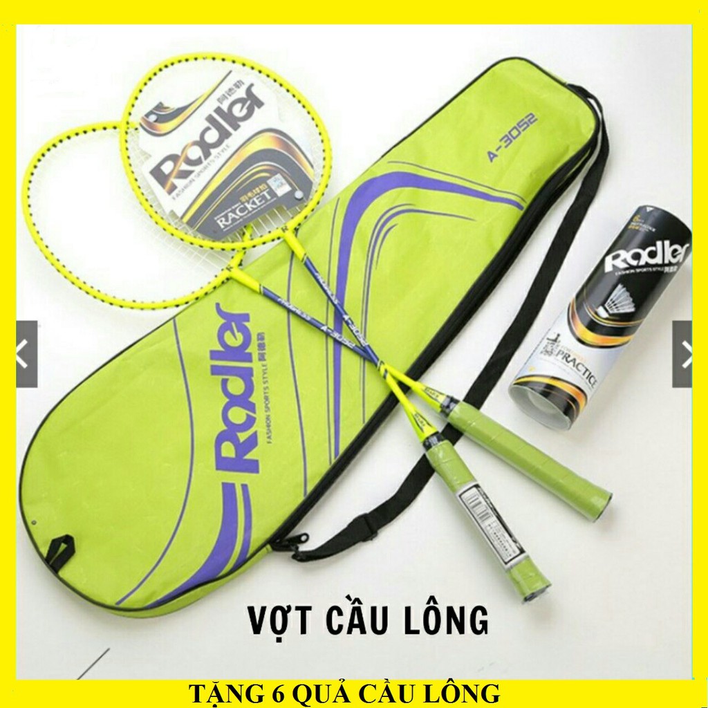 Vợt Cầu Lông Rodler Crom 2 chiếc Siêu Nhẹ - Siêu Bền tặng 6 quả cầu