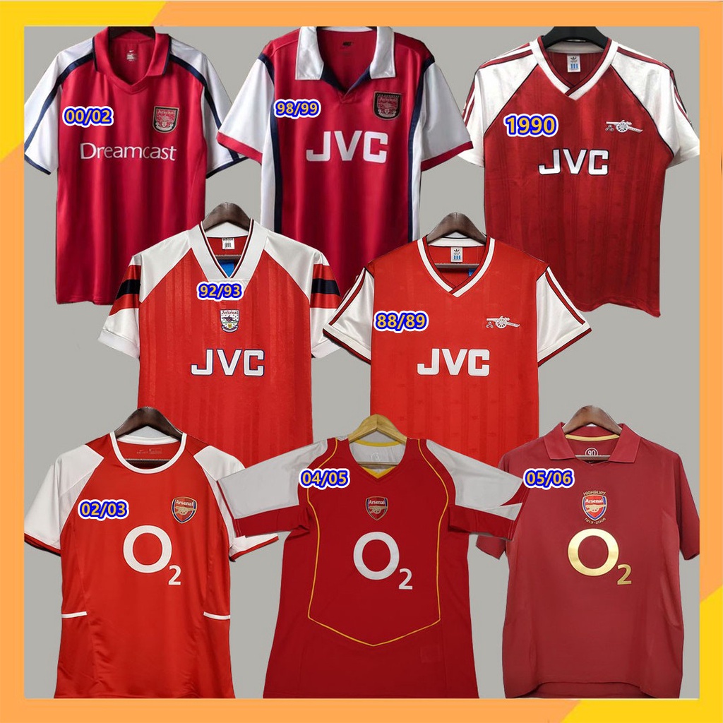 Áo Bóng Đá Arsenal 02 03 04 05 06 88 89 92 93 94 95 98 99 00 02 Chất Lượng Cao