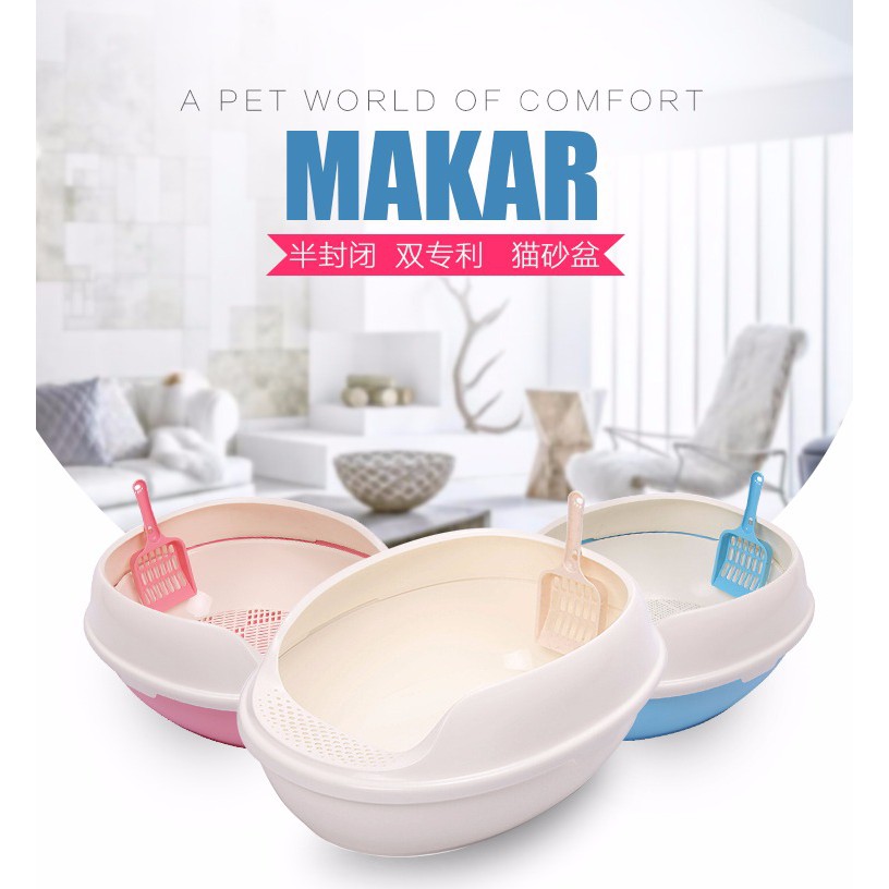 Khay vệ sinh hình trứng Makar, tặng kèm xẻng