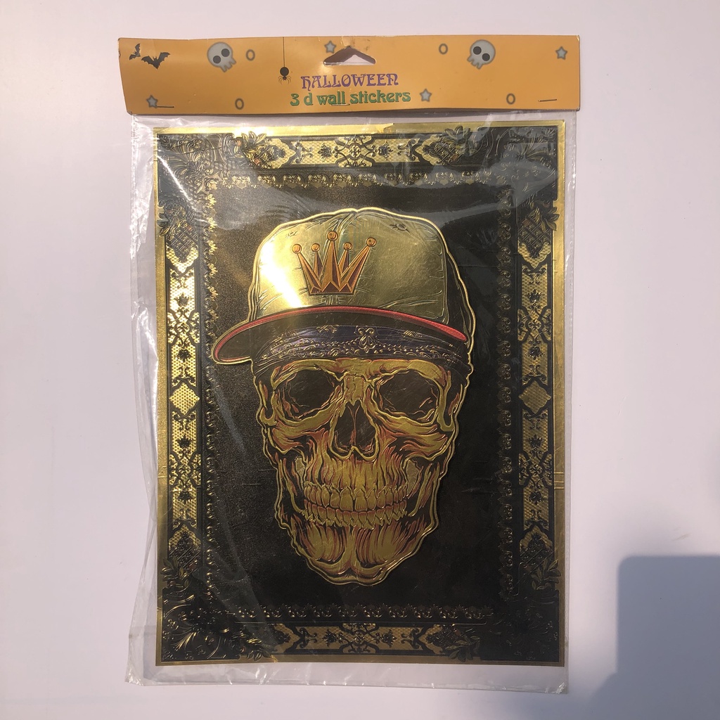 Tranh 3D mẫu đầu lâu treo trang trí Halloween 36cm x 28cm