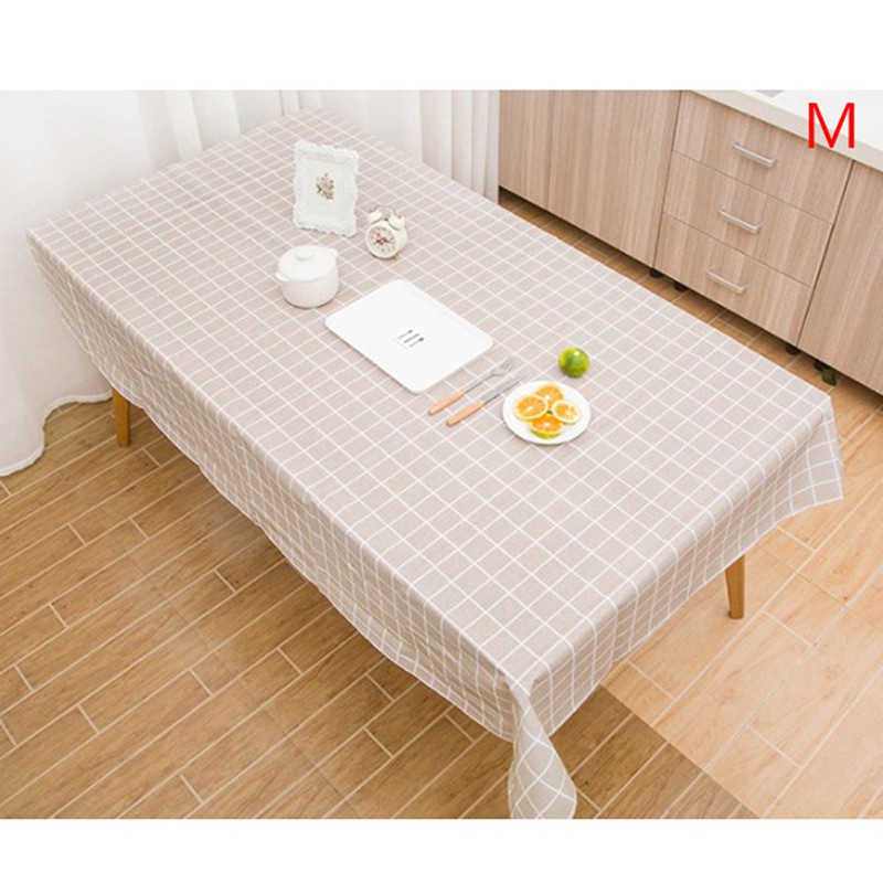 Khăn Trải Bàn Vải Lanh Họa Tiết Caro Trắng Đen Trang Trí Phòng Khách / Bếp / Cà Phê