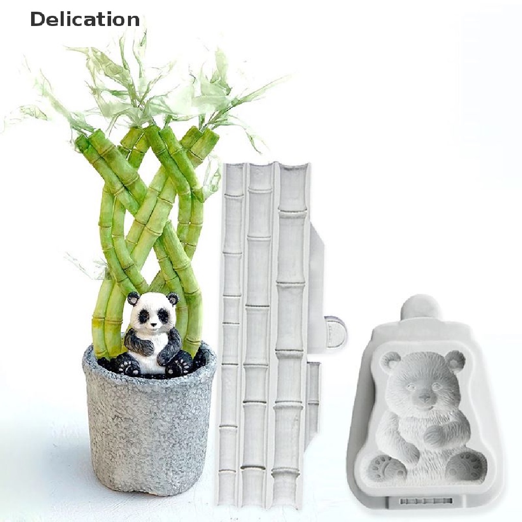 Khuôn silicone tạo hình làm bánh kẹo hình gấu trúc/thanh tre
