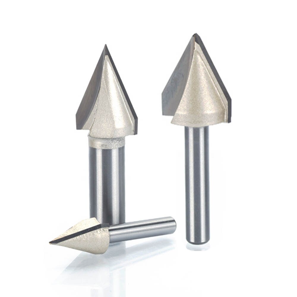 Tideway 45 60 Độ V Bit Vonfram cacbua ❥ ❈ Bộ định tuyến khắc hình chữ V Bit Công cụ chế biến gỗ CNC cho ván ép gỗ cứng MDF