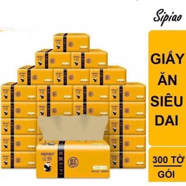 Giấy ăn gấu trúc Sipao, khăn giấy rút Ycool, 1 túi 300 tờ
