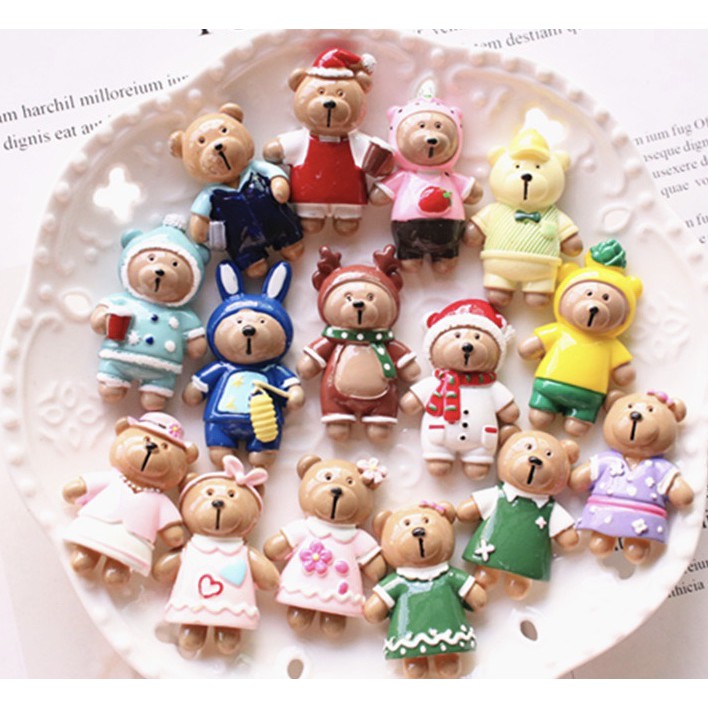 Charm (C35) slime/ Dụng Cụ Charm Trang Trí Hình Gấu Nhiều Dáng (2.6x3.7 cm)