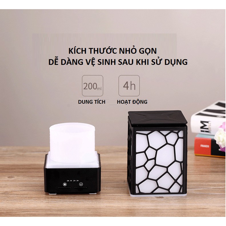 Máy Khuếch Tán Tinh dầu ⚡ FREESHIP ⚡ Phun Sương Hình Dạng Lập Phương Theo Phong Cách Nhật Bản