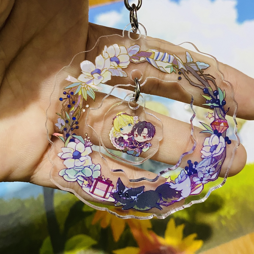 ( Mica trong acrylic ) Móc khóa MỘT NGÀY NỌ TÔI BỖNG TRỞ THÀNH CÔNG CHÚA manhua anime chibi