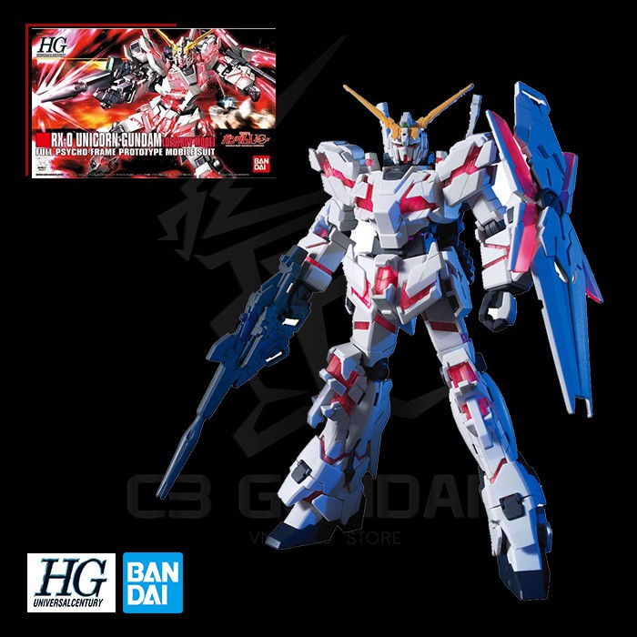 MÔ HÌNH GUNDAM BANDAI HG UC 100 1/144 RX-0 UNICORN GUNDAM (DESTROY MODE) BANDAI GUNDAM UC HGUC