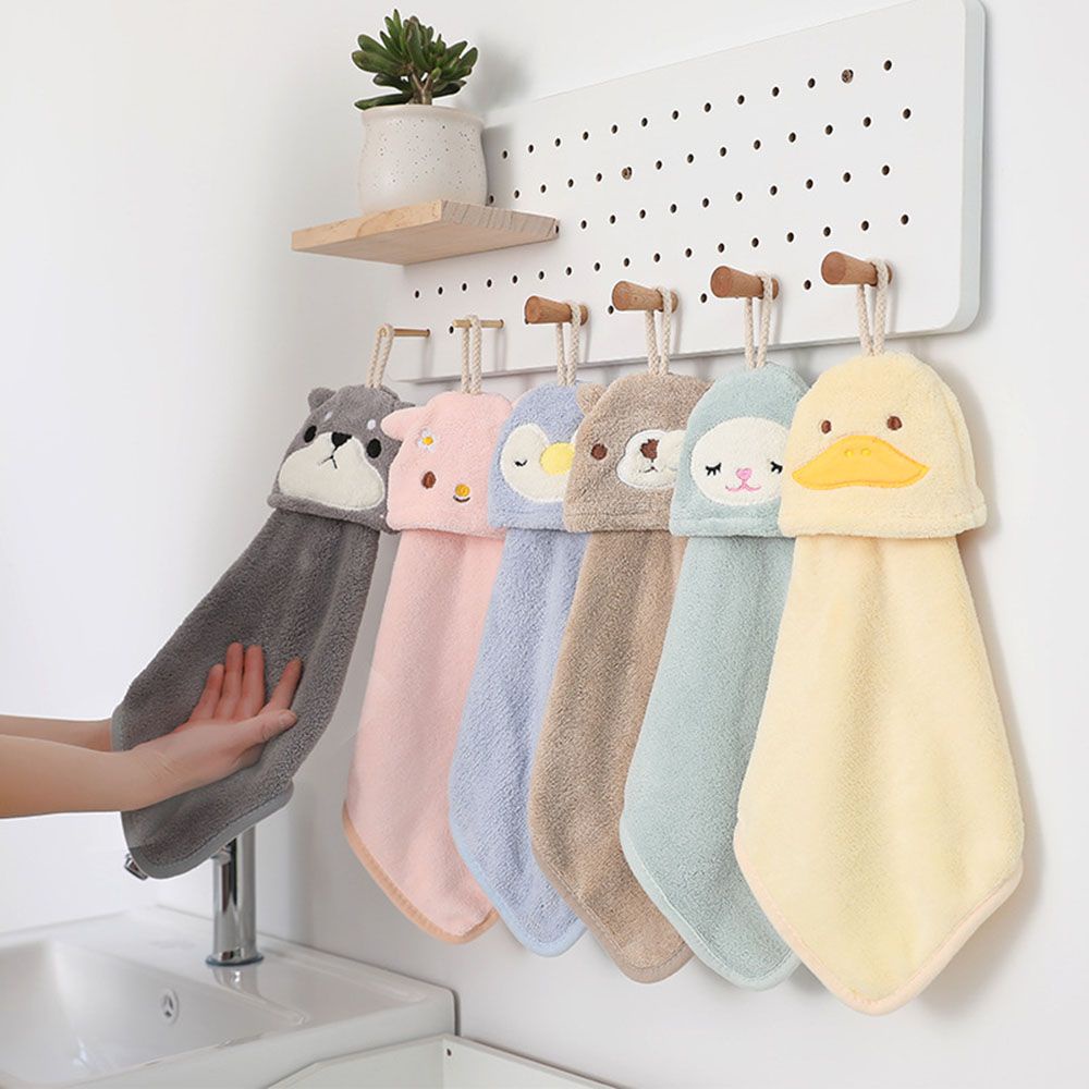 Khăn Lau Tay Treo Tường Họa Tiết Động Vật Hoạt Hình Mềm Mại Tiện Dụng