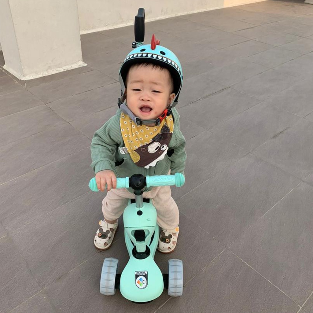 Mũ bảo hiểm khủng long cho bé, 5 màu, cho bé từ 1 tuổi - Mũ bảo hiểm scooter and ride cho bé