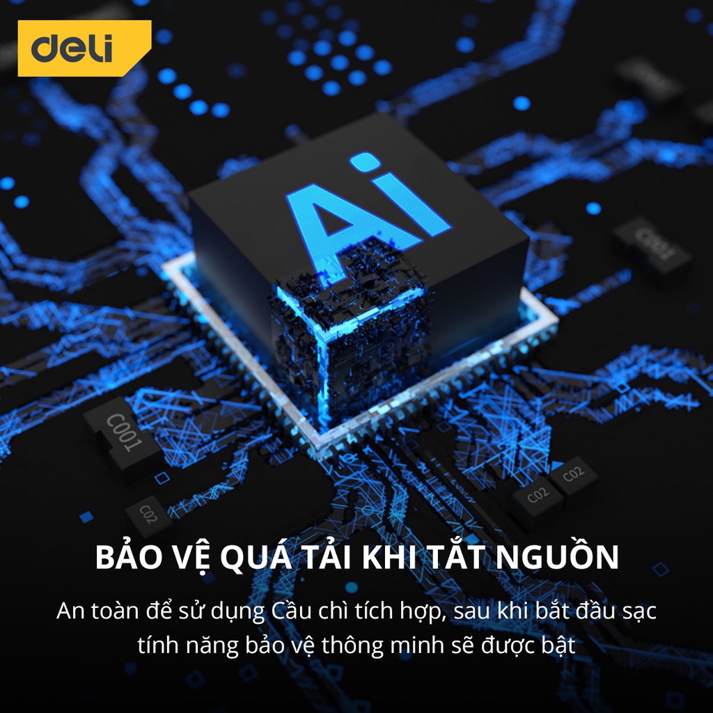 Máy Bơm Lốp Xe Ô Tô Deli Chính Hãng - Bơm Nhanh, Phát Hiện Áp Suất Lốp Thời Gian Thực, Màn Hình LCD- Nhỏ Gọn Mã DL880180