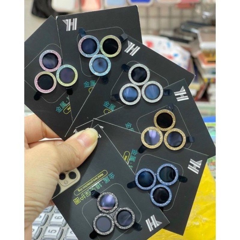 Bộ 3 dán mắt camera nhũ kim cương cho samsung S22 ultra nhiều màu siêu đẹp