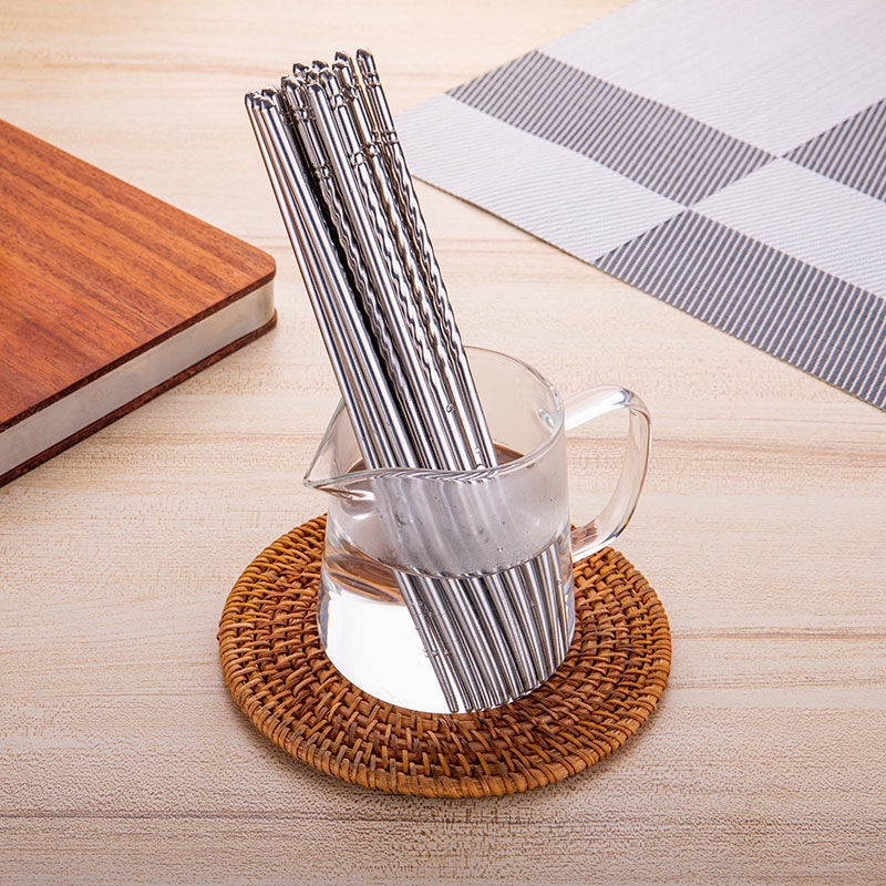 Set 5 Đôi Đũa Inox Chống Trượt Tiện Dụng Cho Gia Đình / Khách Sạn