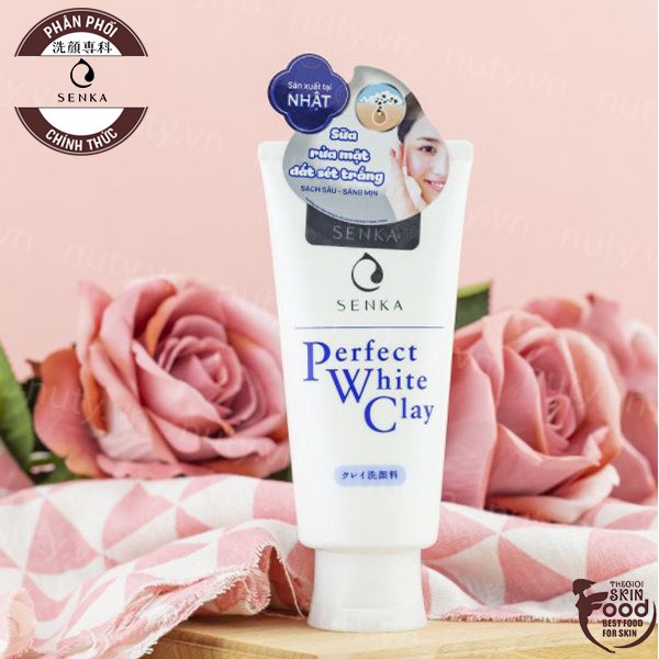 Sữa Rửa Mặt Đất Sét Trắng Giúp Làm Sạch Sâu, Dưỡng Da Sáng Mịn Senka Perfect White Clay