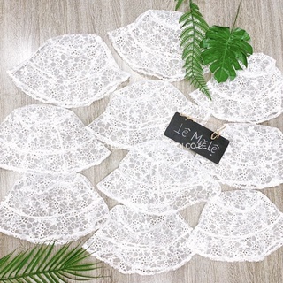 Nón mềm rũ ren hoa phong cách Hàn Quốc-Tiệm Cói Cô Lê
