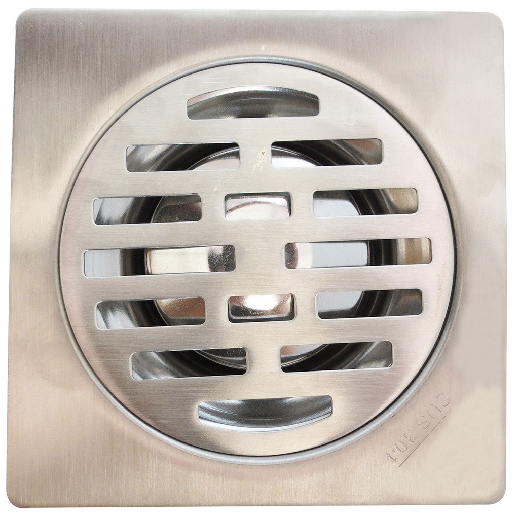 Nắp hố ga - phễu thoát sàn kích thước 15*15 inox 304 lọc rác chống hôi và côn trùng sử dụng trong nhà tắm,.... PE
