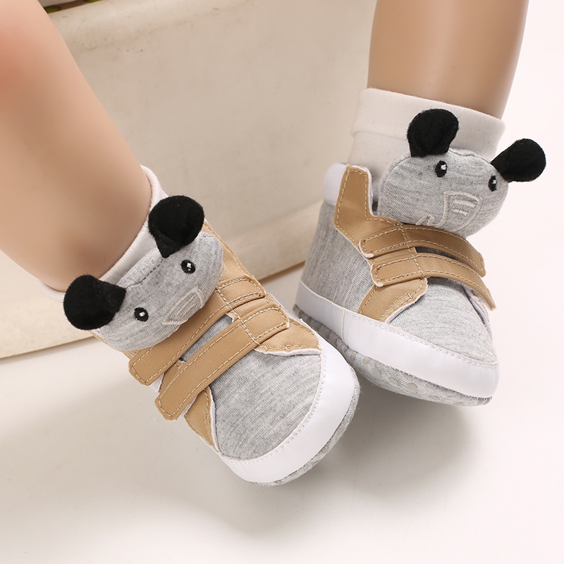 Giày thể thao đế mềm hình gấu hoạt hình dễ thương thời trang cho bé trai sơ sinh 1 tuổi