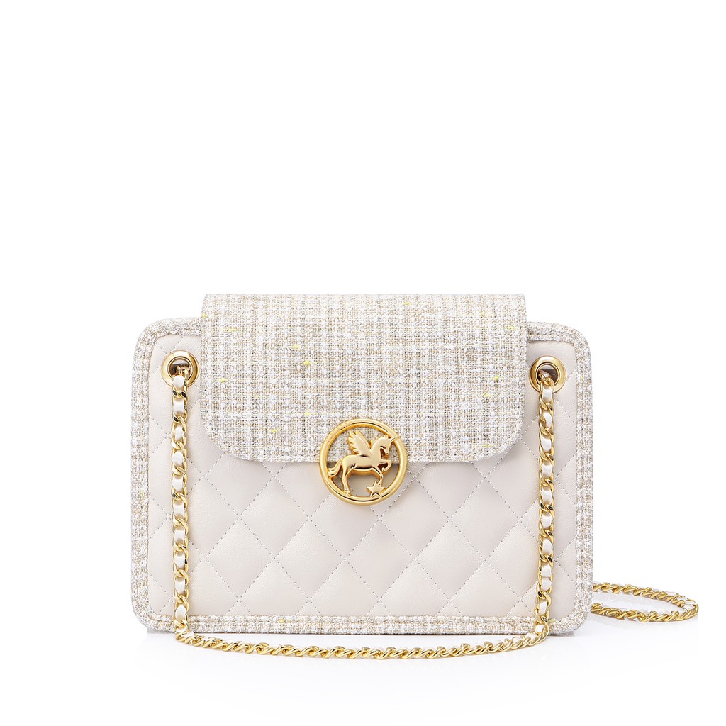 Túi XácH JS Viền Tweed Vân Hình Thoi