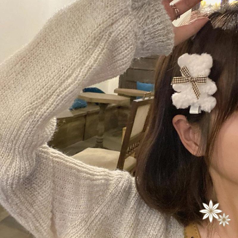 Kẹp Tóc Đính Gấu Bông Hoạt Hình Dễ Thương Thời Trang Mùa Thu Cho Bé Gái
