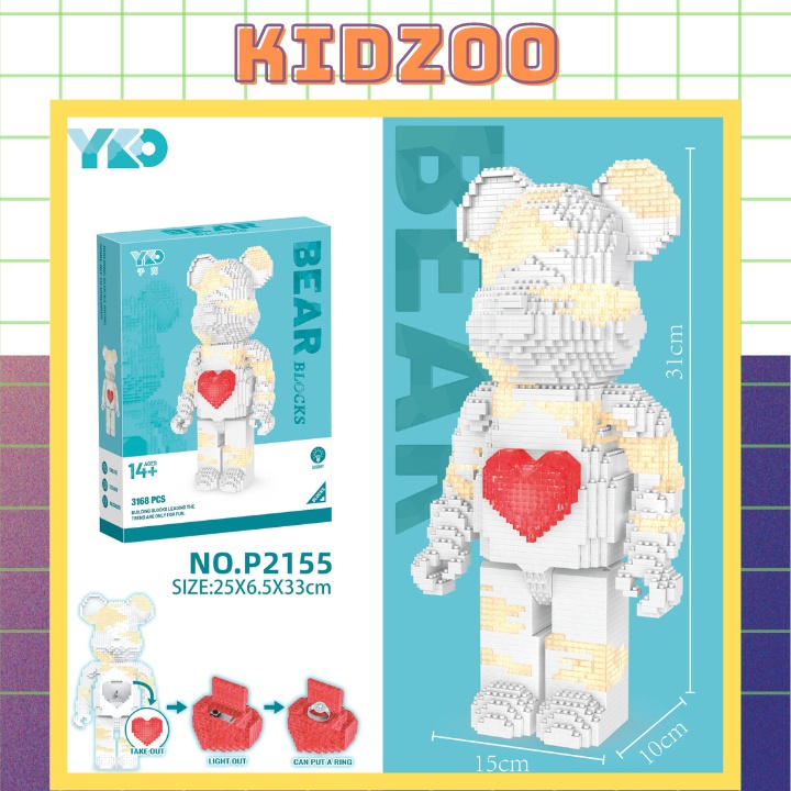 Lego Gấu BearBrick 3D đồ chơi xếp hình cho bé