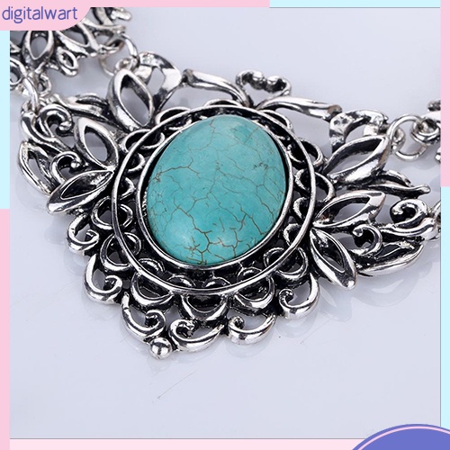 Set Dây Chuyền Và Đôi Khuyên Tai Đính Đá Ngọc Lam Thời Trang Cho Nữ